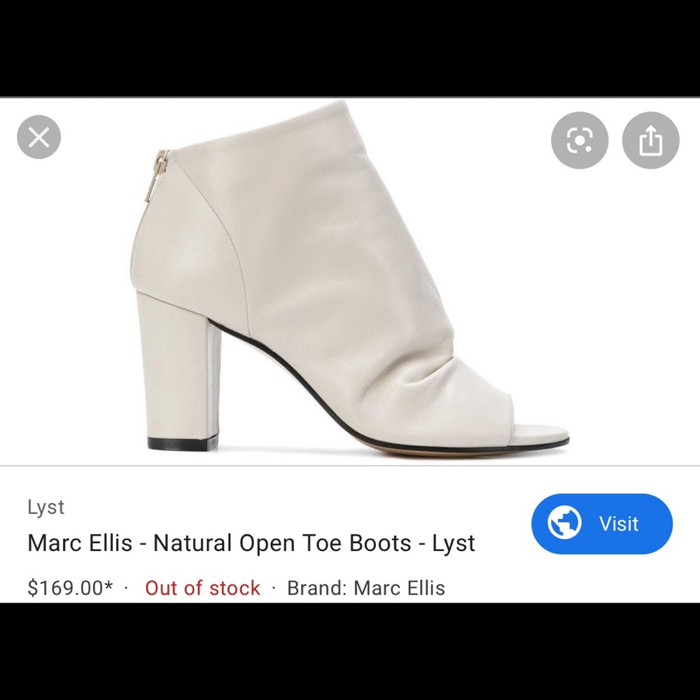 Marc Ellis 7.5 Open Toe White Heeled Booties 💕